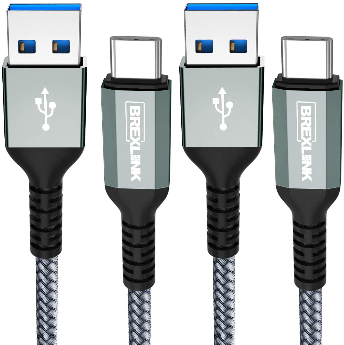 BrexLink USB 3.0 Type C Cable, USB C to USB A Charger Cable (2m 2-Pack) Charging for Samsung Galaxy S10 S9 S8 A3 A5 Note 8 9 10, Huawei P10 P9 P20 Pro, Google Pixel, LG V30 G6 (Grey) BrexLink USB 3.0 Type C Cable, USB C to USB A Charger Cable (2m 2-Pack) Charging for Samsung Galaxy S10 S9 S8 A3 A5 Note 8 9 10, Huawei P10 P9 P20 Pro, Google Pixel, LG V30 G6 (Grey)